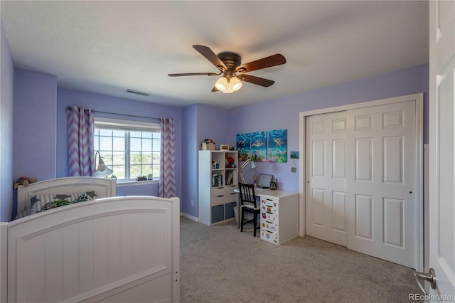 2339 Elkhorn St, Parker, CO 80138 - bedroom with carpet, a closet, and ceiling fan