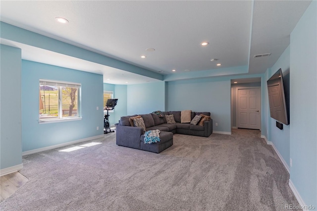 2339 Elkhorn St, Parker, CO 80138 - carpeted living room featuring recessed lighting and baseboards