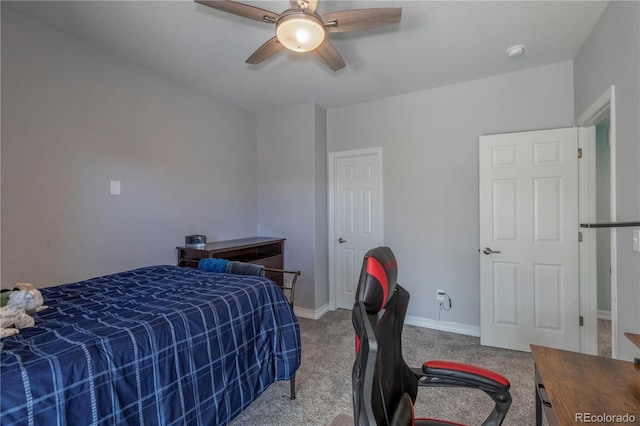2339 Elkhorn St, Parker, CO 80138 - bedroom featuring carpet, baseboards, a ceiling fan, and an office area