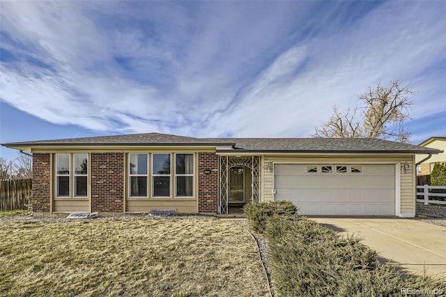 ranch-style home with a garage