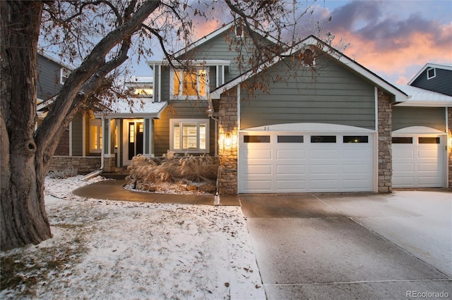 view of front of house featuring a garage