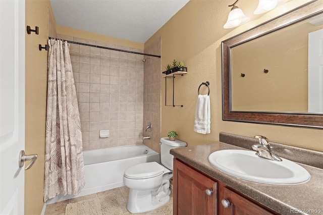 6542 S Tempe St, Aurora, CO 80016 - full bathroom with vanity, shower / tub combo with curtain, and tile patterned flooring