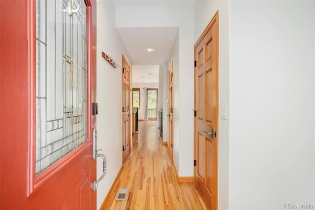 101 Lions Ln, Minturn, CO 81645 - corridor with light wood-type flooring, recessed lighting, and baseboards