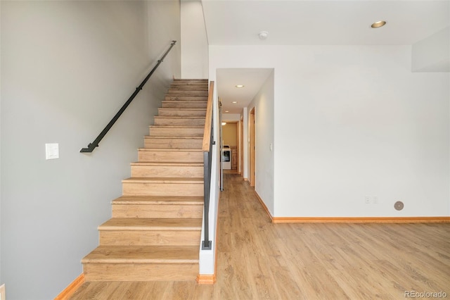 101 Lions Ln, Minturn, CO 81645 - stairway with wood finished floors, baseboards, and recessed lighting
