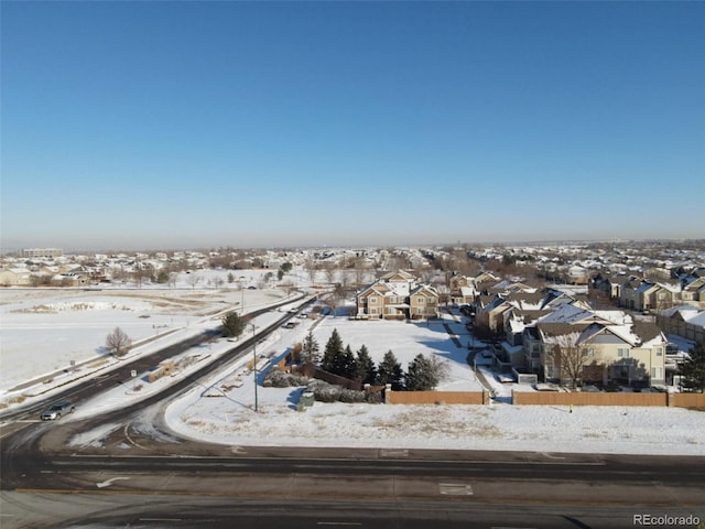 view of snowy aerial view