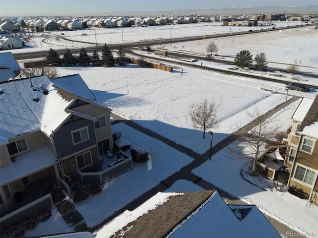 view of snowy aerial view