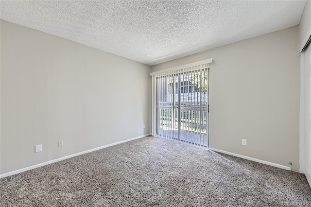 spare room with carpet flooring and a textured ceiling