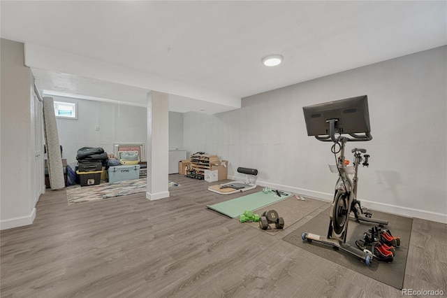 280 Jupiter Dr, Lone Tree, CO 80124 - workout room with wood finished floors and baseboards