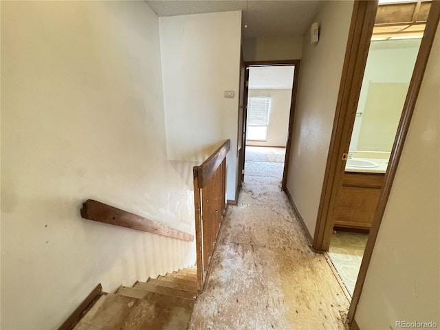 hallway with sink