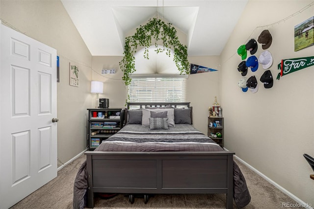 7684 S Monaco Cir, Centennial, CO 80112 - carpeted bedroom featuring lofted ceiling and baseboards