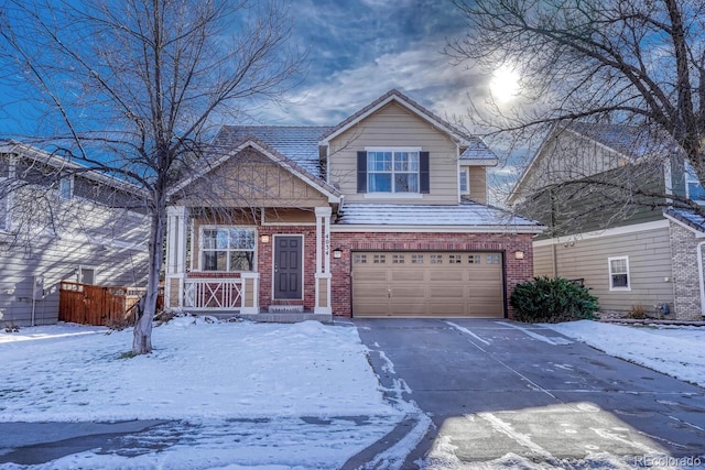 view of front of house with a garage