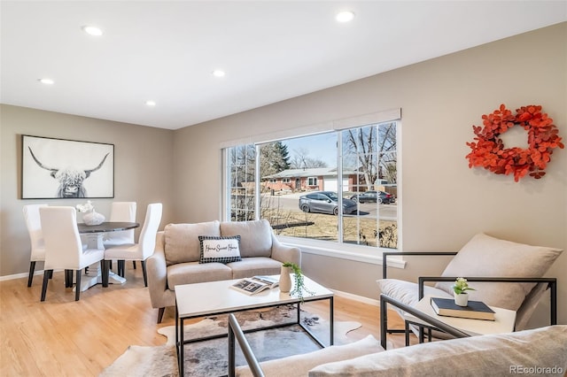 5404 W Rowland Pl, Littleton, CO 80128 - living room featuring recessed lighting and light wood-type flooring