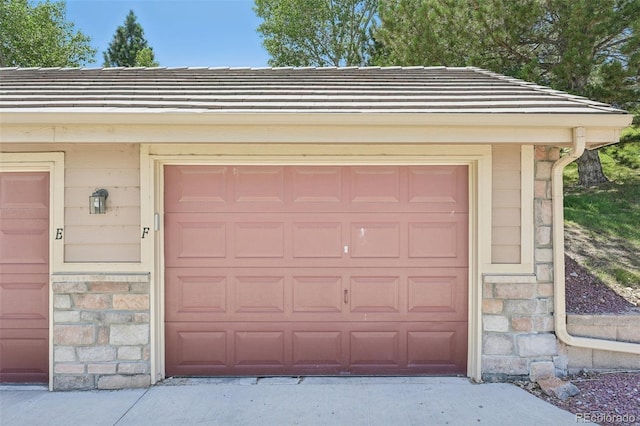 view of garage