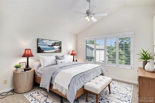 5326 E Hamilton Ave, Castle Rock, CO 80104 - carpeted bedroom featuring a ceiling fan and high vaulted ceiling