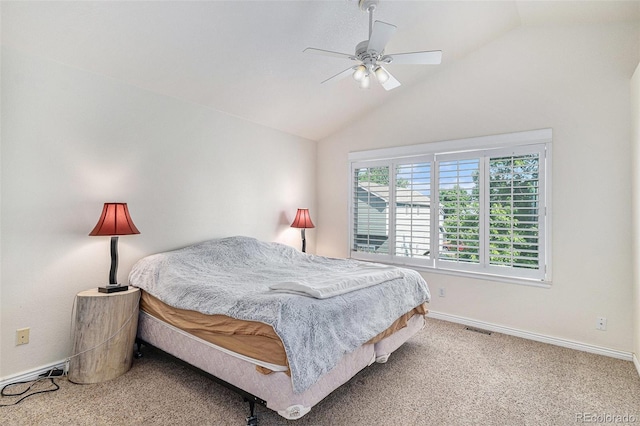 5326 E Hamilton Ave, Castle Rock, CO 80104 - bedroom with lofted ceiling, carpet flooring, and ceiling fan