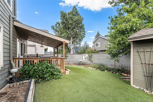 5326 E Hamilton Ave, Castle Rock, CO 80104 - fenced backyard with a deck