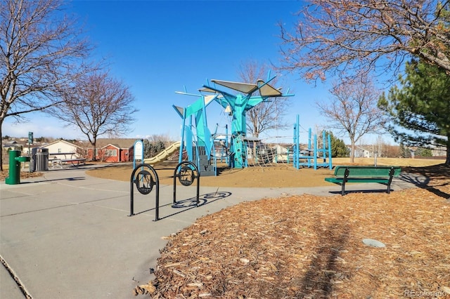 view of community jungle gym