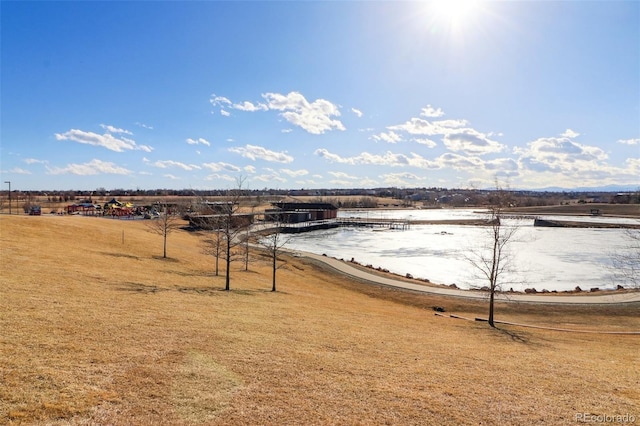 view of yard with a rural view