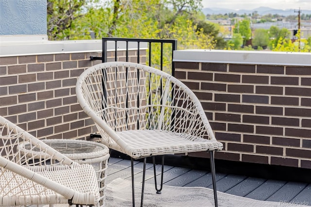 balcony with a mountain view