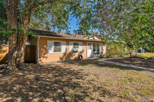 view of single story home