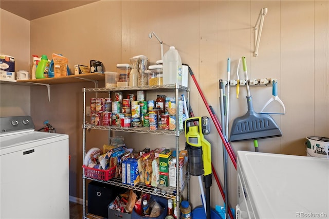 pantry featuring separate washer and dryer