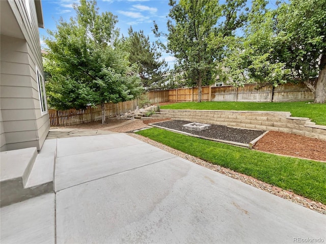 view of yard featuring a patio area