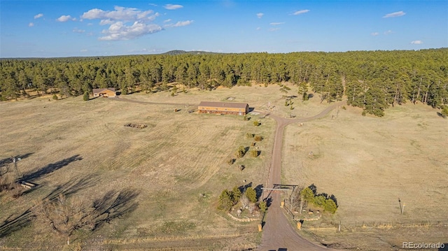 aerial view featuring a rural view