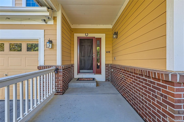 property entrance featuring a garage