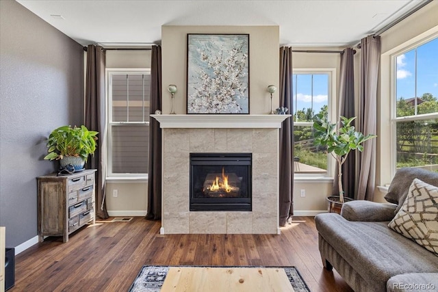 3115 Bryce Dr, Fort Collins, CO 80525 - living area featuring a fireplace and wood finished floors