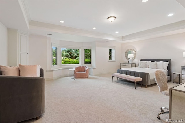 9171 E Harvard Ave, Denver, CO 80231 - bedroom with a raised ceiling, carpet floors, and recessed lighting