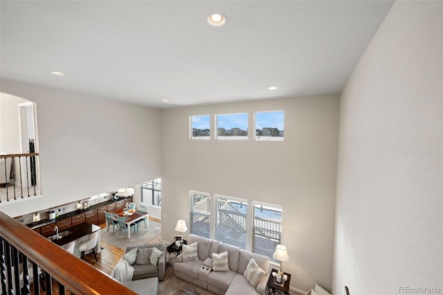 living room featuring hardwood / wood-style flooring