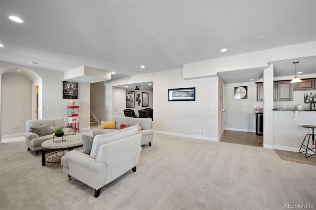 view of carpeted living room