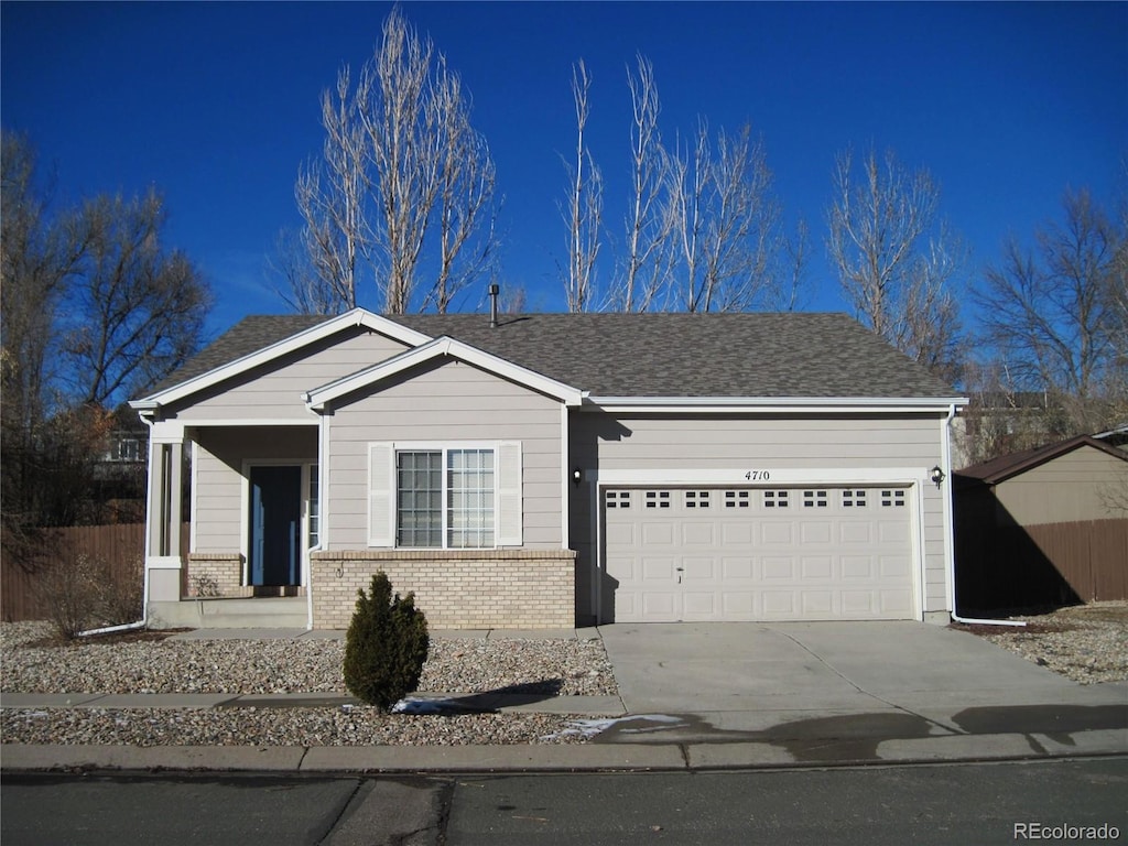 view of front of home with a garage