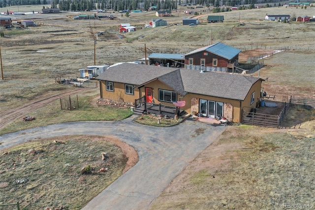 bird's eye view featuring a rural view