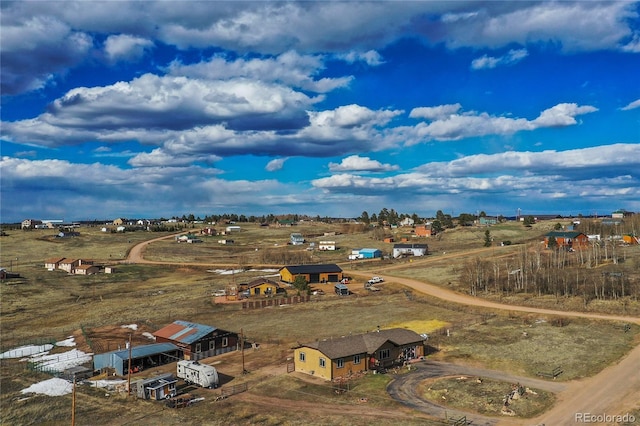 aerial view with a rural view