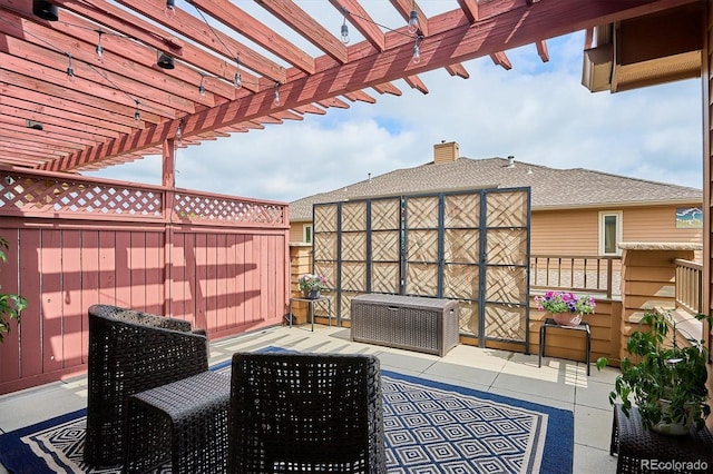 8638 Gold Peak Dr Unit D, Highlands Ranch, CO 80130 - fenced backyard featuring a pergola, a patio area, and outdoor dining space