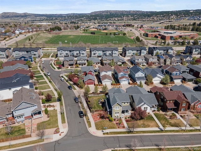 aerial overview of property's location with nearby suburban area