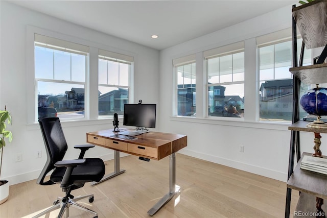 785 Delechant Dr, Erie, CO 80516 - office area with wood finished floors and recessed lighting