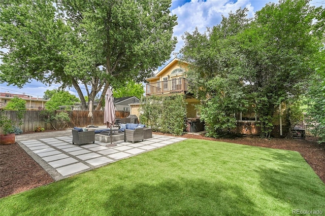 845 Jasmine St, Denver, CO 80220 - view of yard featuring outdoor lounge area and a patio