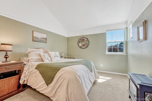 2028 Palm Dr, Colorado Springs, CO 80918 - bedroom featuring carpet and lofted ceiling