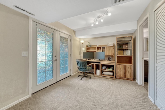 2028 Palm Dr, Colorado Springs, CO 80918 - carpeted home office with french doors and baseboards