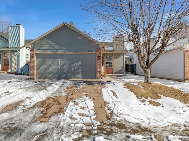 view of front of house with a garage