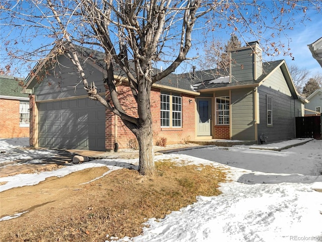 view of front of home with a garage