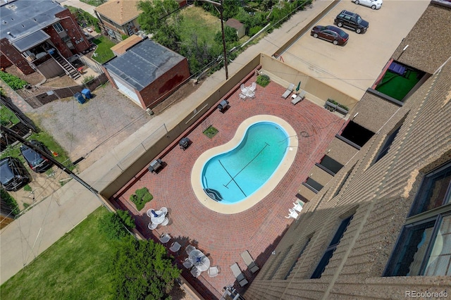 3675 S Cherokee St Unit 710, Englewood, CO 80110 - drone / aerial view of a pool area