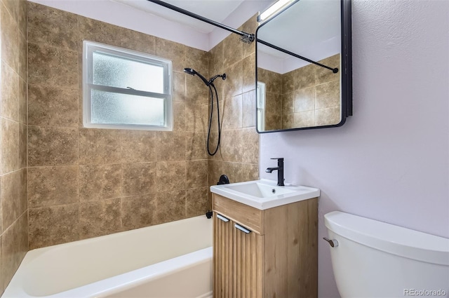 5090 Tejon St, Denver, CO 80221 - full bath featuring toilet,  shower combination, and vanity