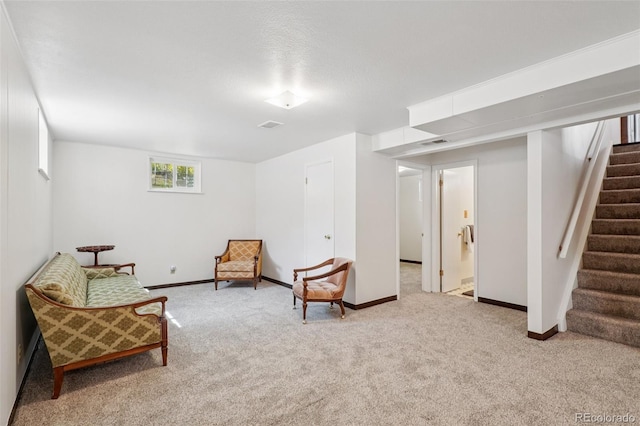 11349 Downing Dr, Northglenn, CO 80233 - living area with carpet flooring and stairway