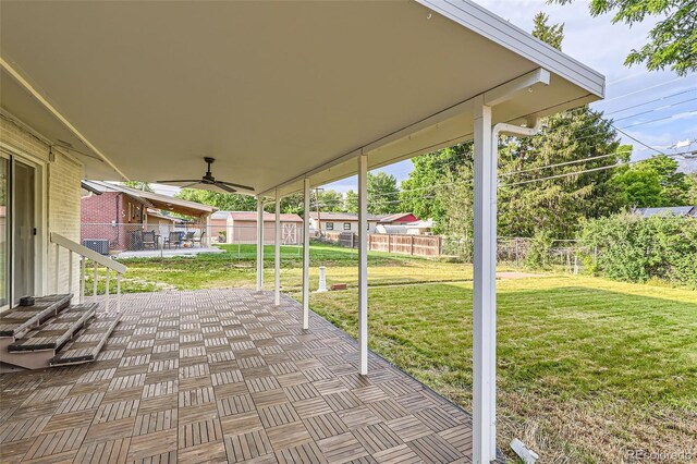 2996 S Sheridan Blvd, Denver, CO 80227 - view of patio with a ceiling fan