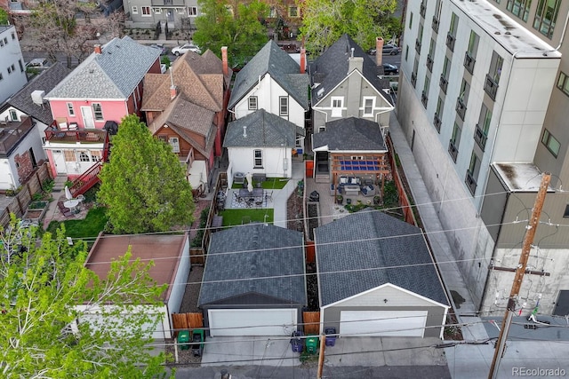 drone / aerial view with a residential view