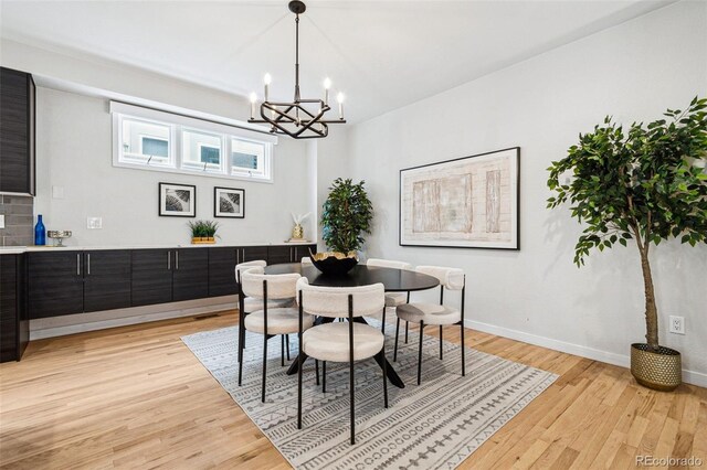 467 Harrison St, Denver, CO 80206 - dining room featuring a chandelier and light wood-type flooring