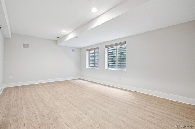 467 Harrison St, Denver, CO 80206 - unfurnished room with light wood finished floors and recessed lighting